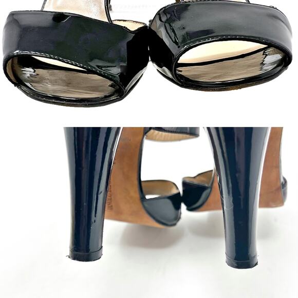 Manolo Blahnik Black Patent Leather Mary Jane Pumps Womens sz US 7.5, IT 37.5 - Picture 8 of 16